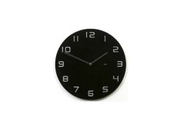 Black & Chrome Numbers Glass Clock 35cm