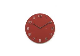 Red & Chrome Numbers Glass Clock 35cm