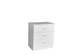 600w WHITE 3 DRAWER BEDSIDE CHEST