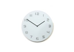 Degree White & Chrome Numbers Glass Wall Clock 35cm