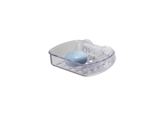 Soap Dish Clear Moulded acrylic, plastic.