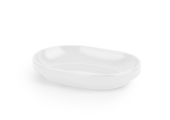 Step White Soap Dish High Gloss Melamine