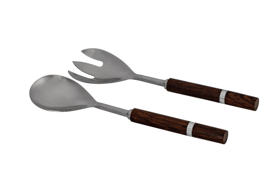 Wilkie Brothers Salad Serving Set 2 Pce Wooden Handles