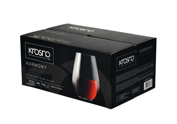 Harmony Stemless Wine Glass 540ML 6pc Gift Boxed