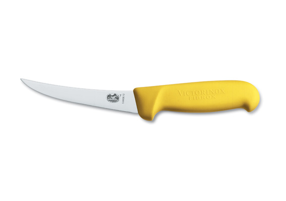 Victorinox Boning Knife 12cm Curved Narrow Blade Fibrox - Yellow