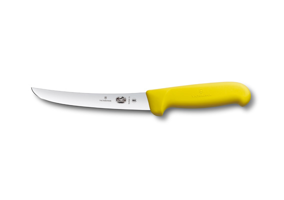 Victorinox Knife - Boning Knife 15cm Curved Wide Blade Fibrox Yellow