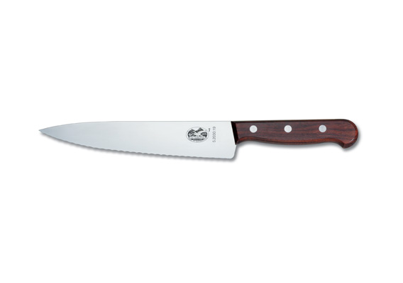 Victorinox Rosewood Cooks Carving Knife 19cm Wavy Edge