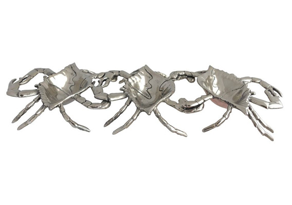 Atrani Granchio 3 Crab Platter - Nickle Plated