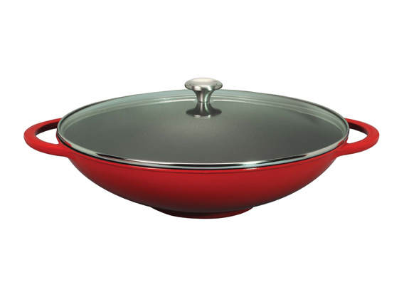 Chasseur Wok37cm/4.5L+Glass Lid Inferno Red