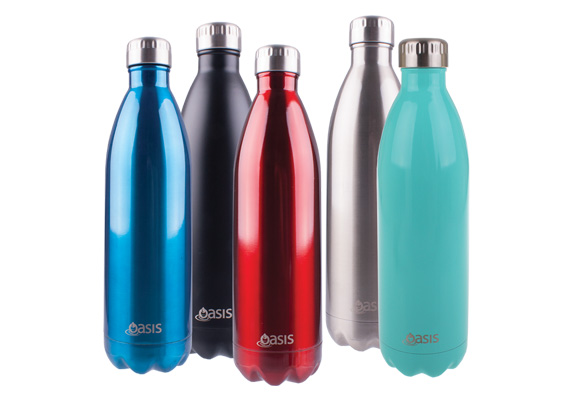 Oasis Stainless Steel Double Wall Insulated Drink Bottle 1L