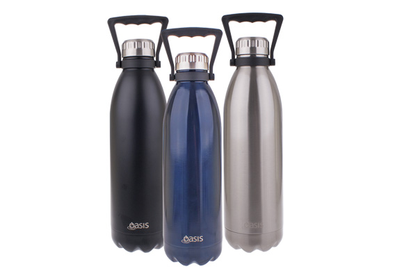 Oasis Stainless Steel Double Wall Insulated Drink Bottle W/ Handle 1.5L