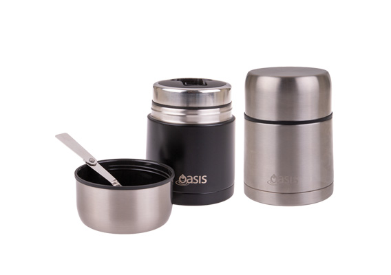 Oasis Stainless Steel Vacuum Insulated Food Flask W/ Spoon 600Ml