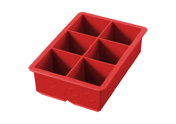 Tovolo King Cube Ice Tray - 2" Cubes - Apple Red