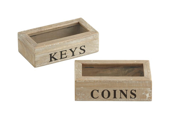 Amalfi Coins & Keys Box 2 Asst Designs 6 Keys/6 Coins 9X16Cm