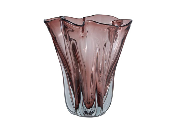 Amalfi Wavy Glass Vase Plum 23X23X26Cm