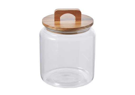 Davis & Waddell Glass Jar With Acacia Lid Clear 15X15X19Cm/2100Ml