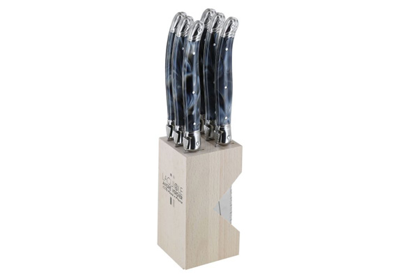 Debutant Serrated Knife Set/6 Marbled Grey Knife 235Cm/Gb 7X6X24Cm