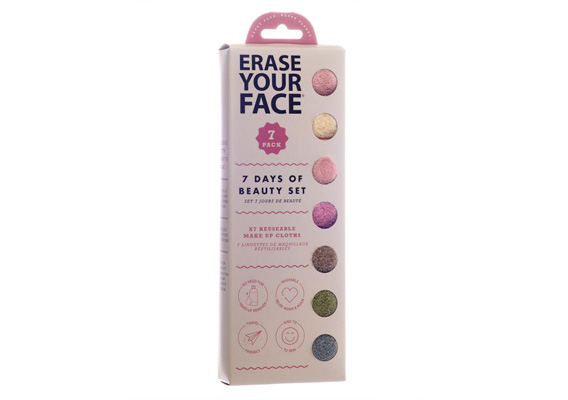 Erase Your Face Make Up Removing Cloths-Pastels (Set Of 7) Assorted 18X0.5X18Cm
