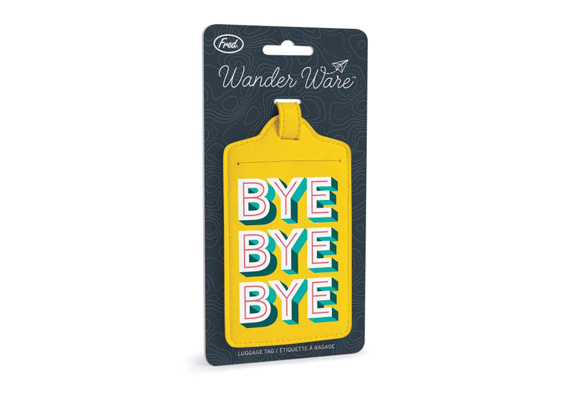 Fred Wander Ware - Luggage Tag Bye Bye Yellow 7X1.5X16Cm