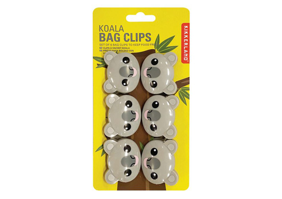 Kikkerland Koala Bag Clips - Pack Of 6 Beige 4.4X3.7X3Cm