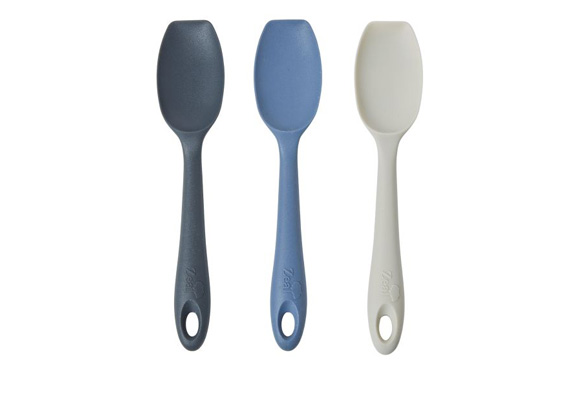 Zeal Cosy Silicone Spatula Spoon 3 Asst Colours Cream/Charcoal/Dark Blue 26X6X2Cm